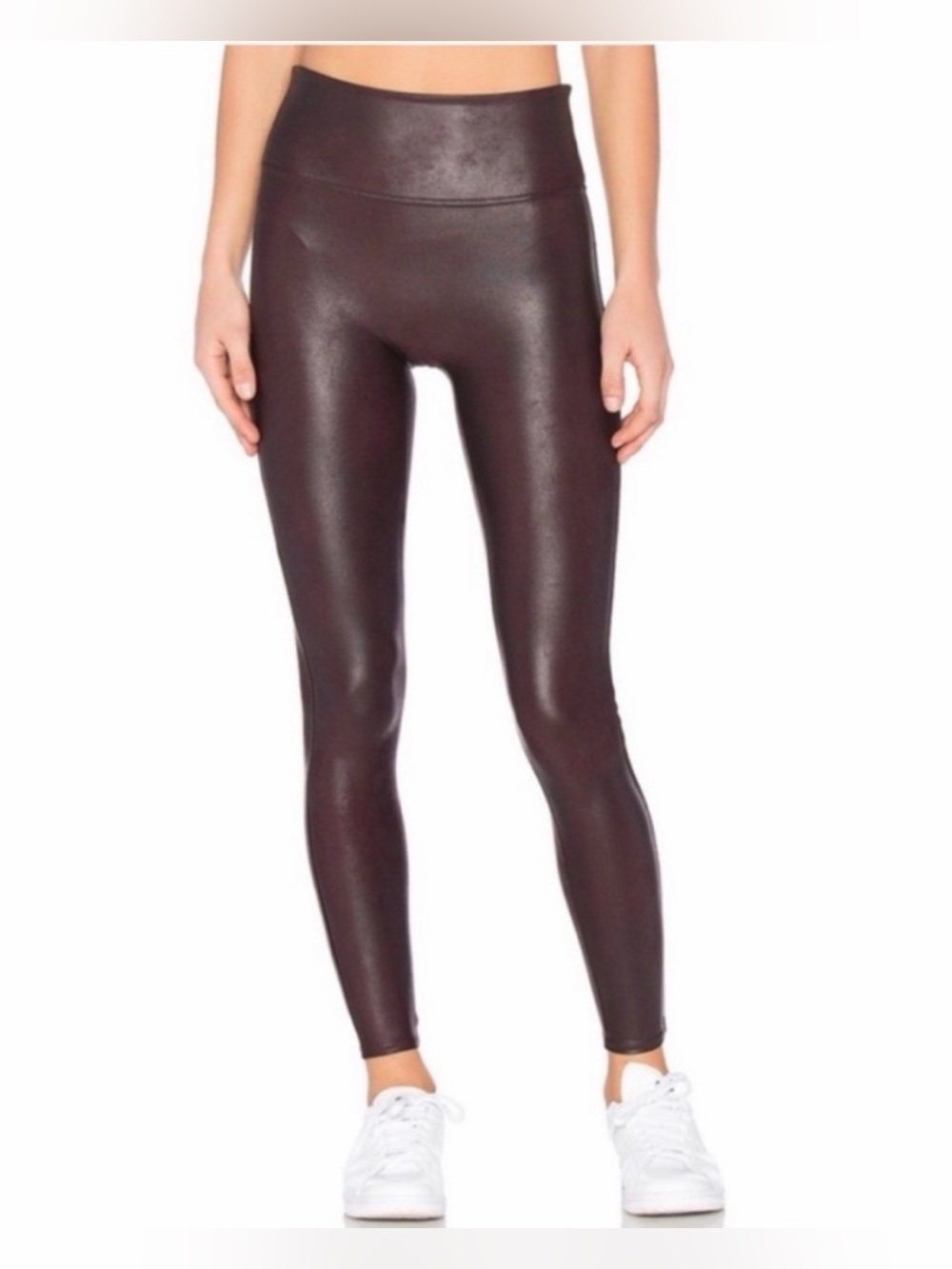 SPANX Spanx Faux Leather Leggings in Glossy Dark Brown - Medium - C52-094